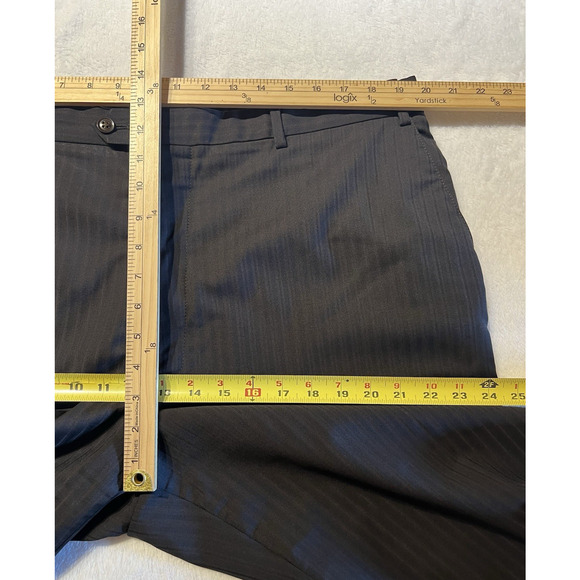 Armani Collezioni Mens 46L 39x31 Brown Black Stripe Designer Luxury Suit - Picture 14 of 16